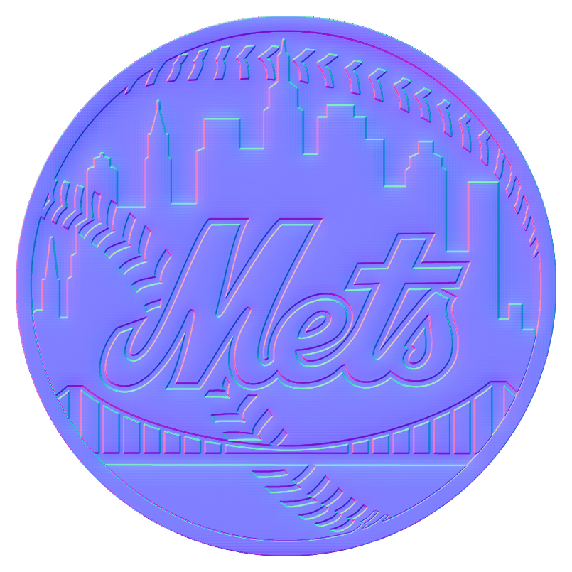 New York Mets Colorful Embossed Logo iron on paper